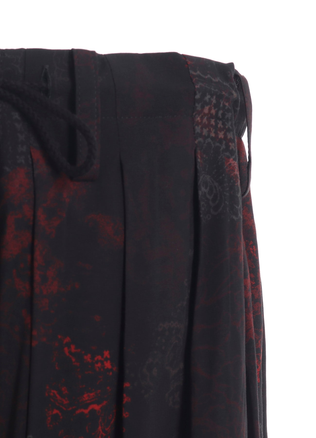 RAYON CRIMSON LACE PRINT BALLOON PANTS