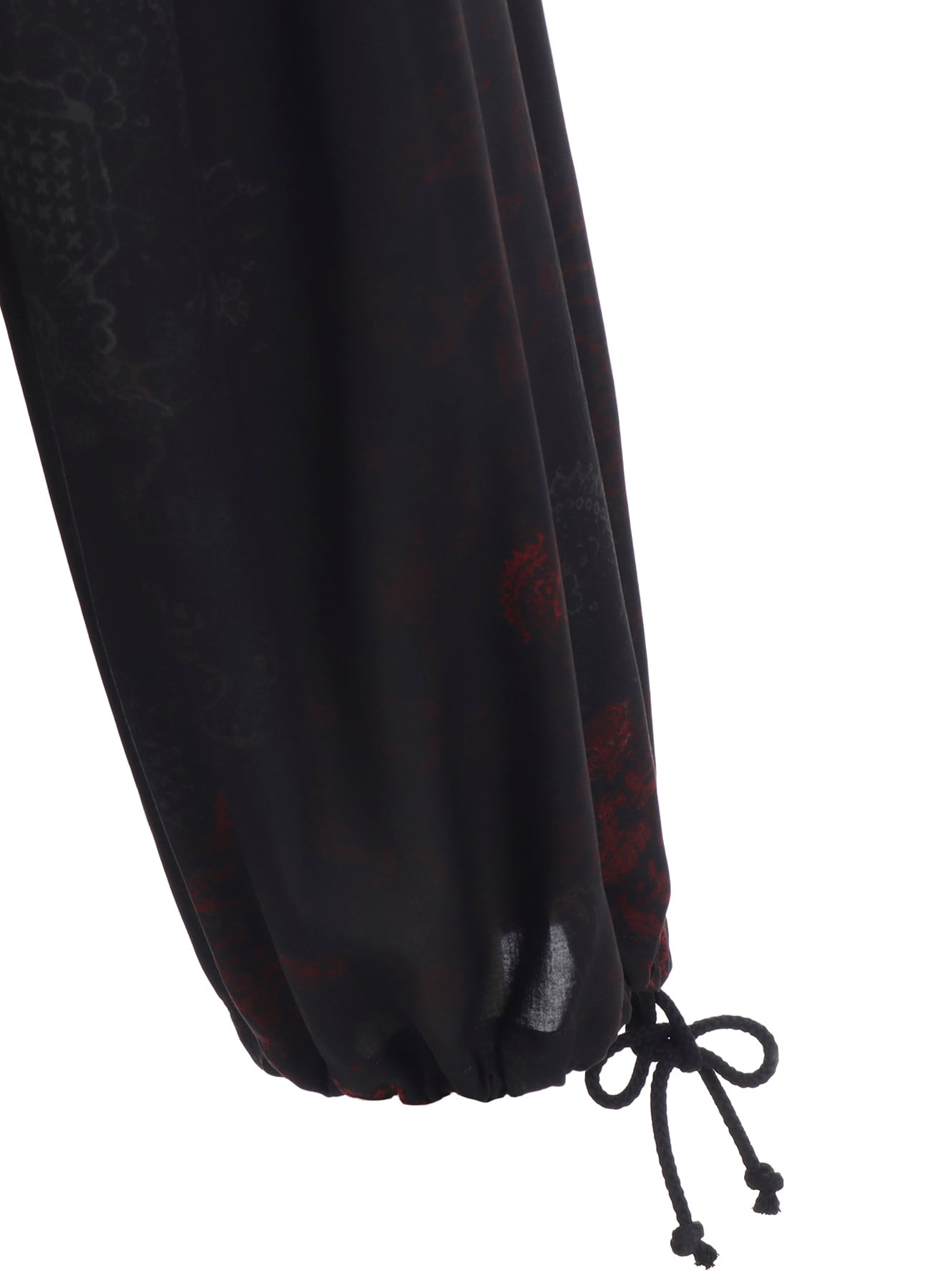 RAYON CRIMSON LACE PRINT BALLOON PANTS