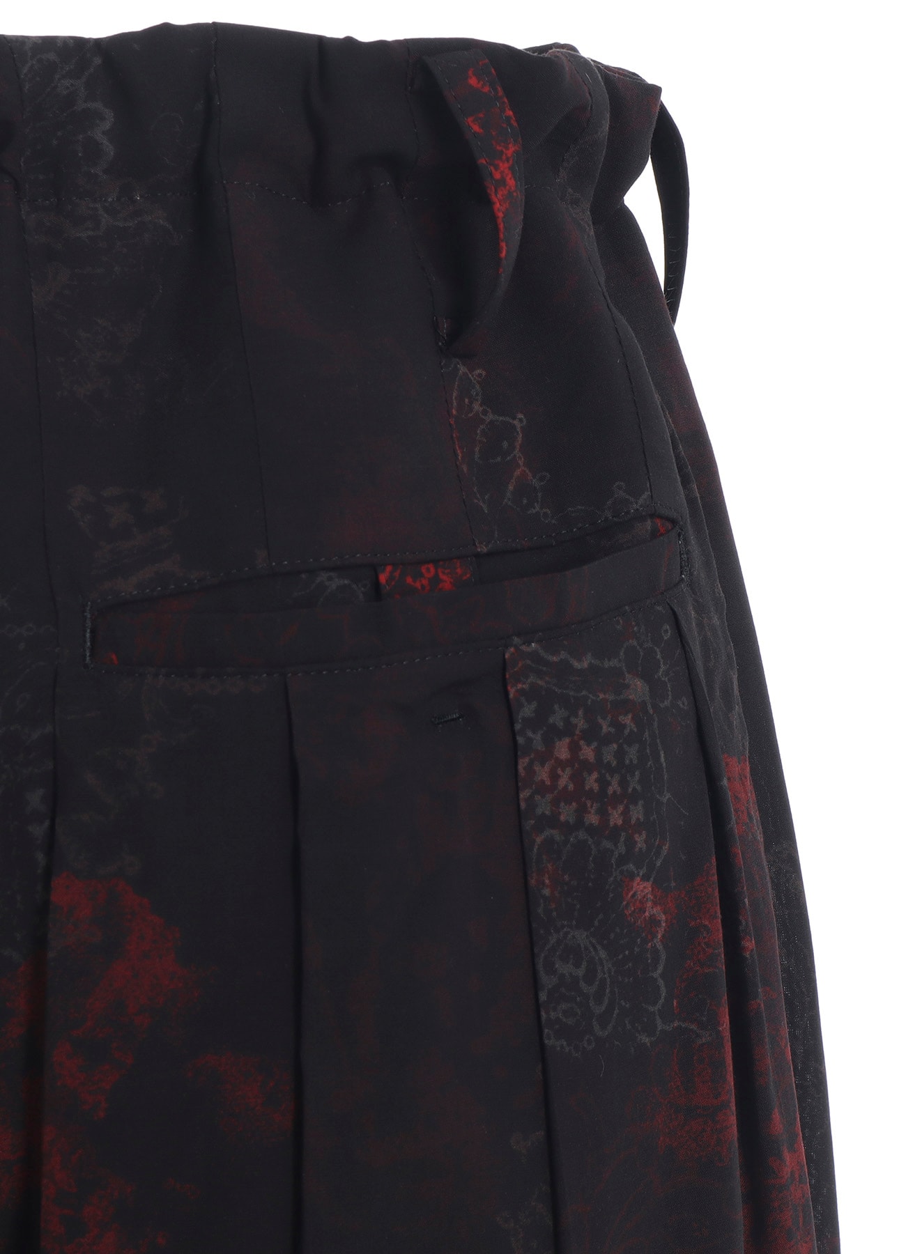 RAYON CRIMSON LACE PRINT BALLOON PANTS