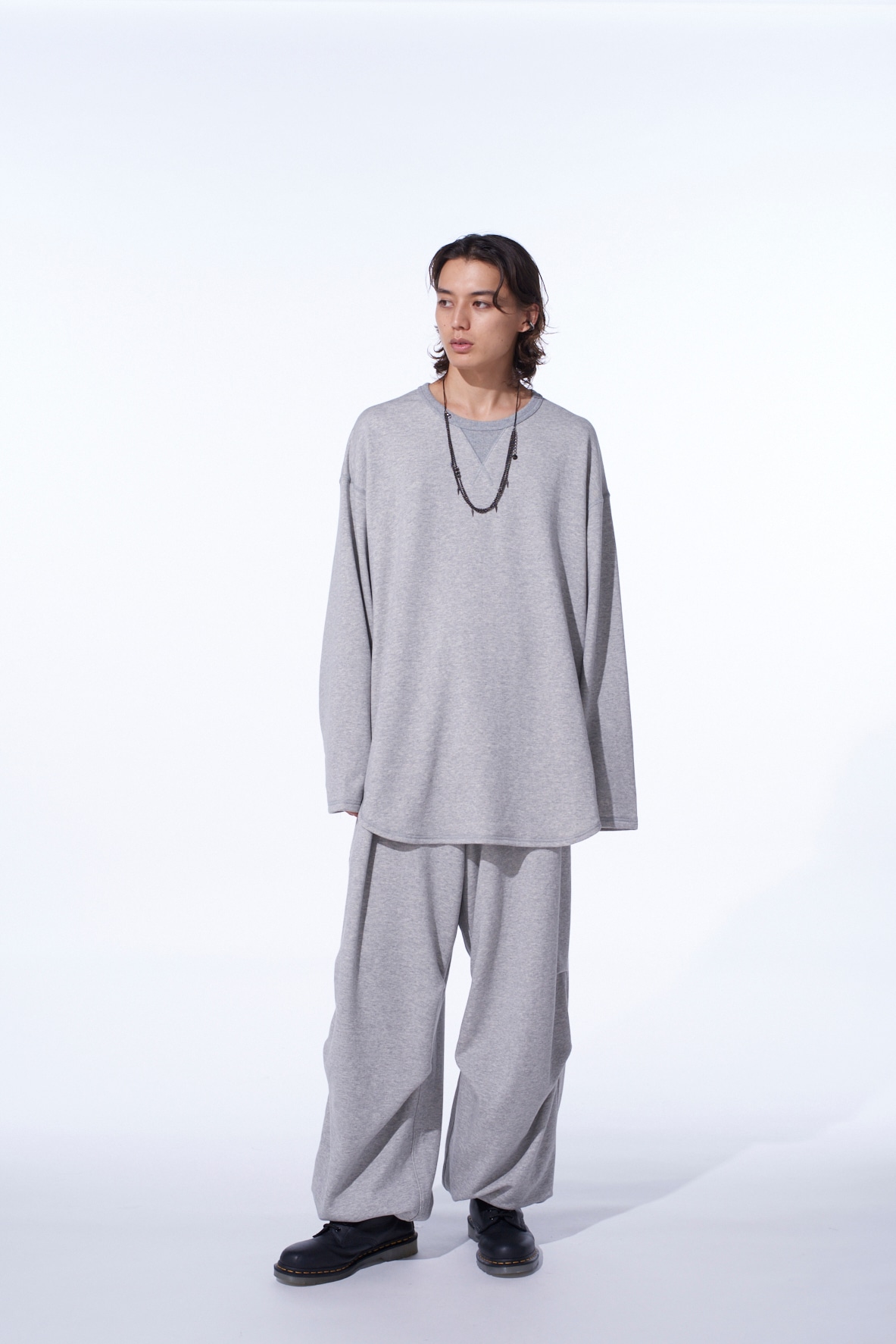 FRENCH TERRY TUCKED PANTS