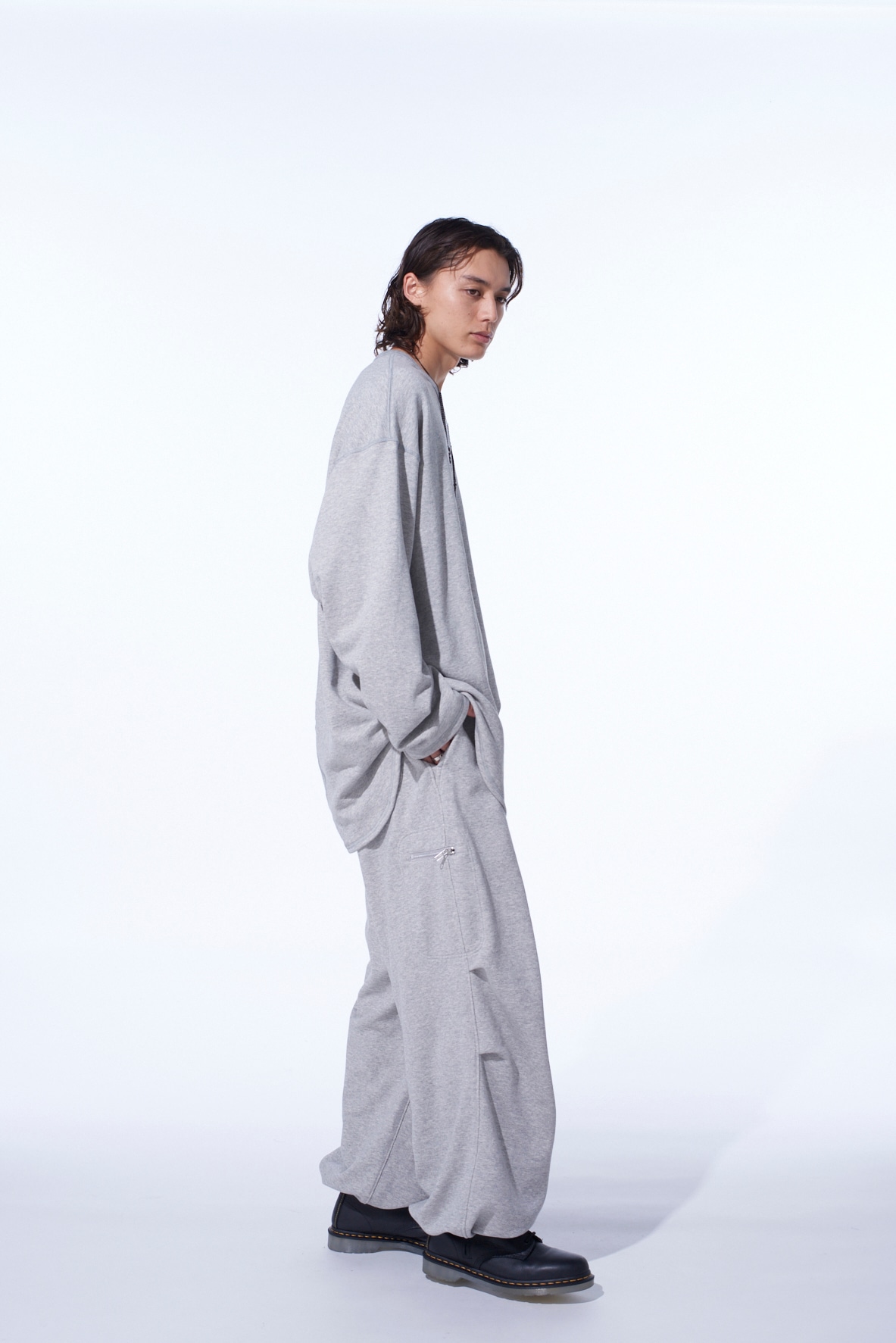 FRENCH TERRY TUCKED PANTS