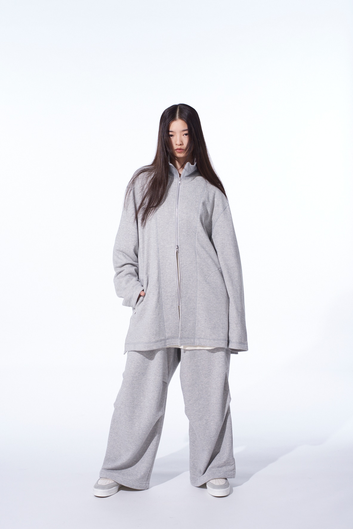 FRENCH TERRY TUCKED PANTS