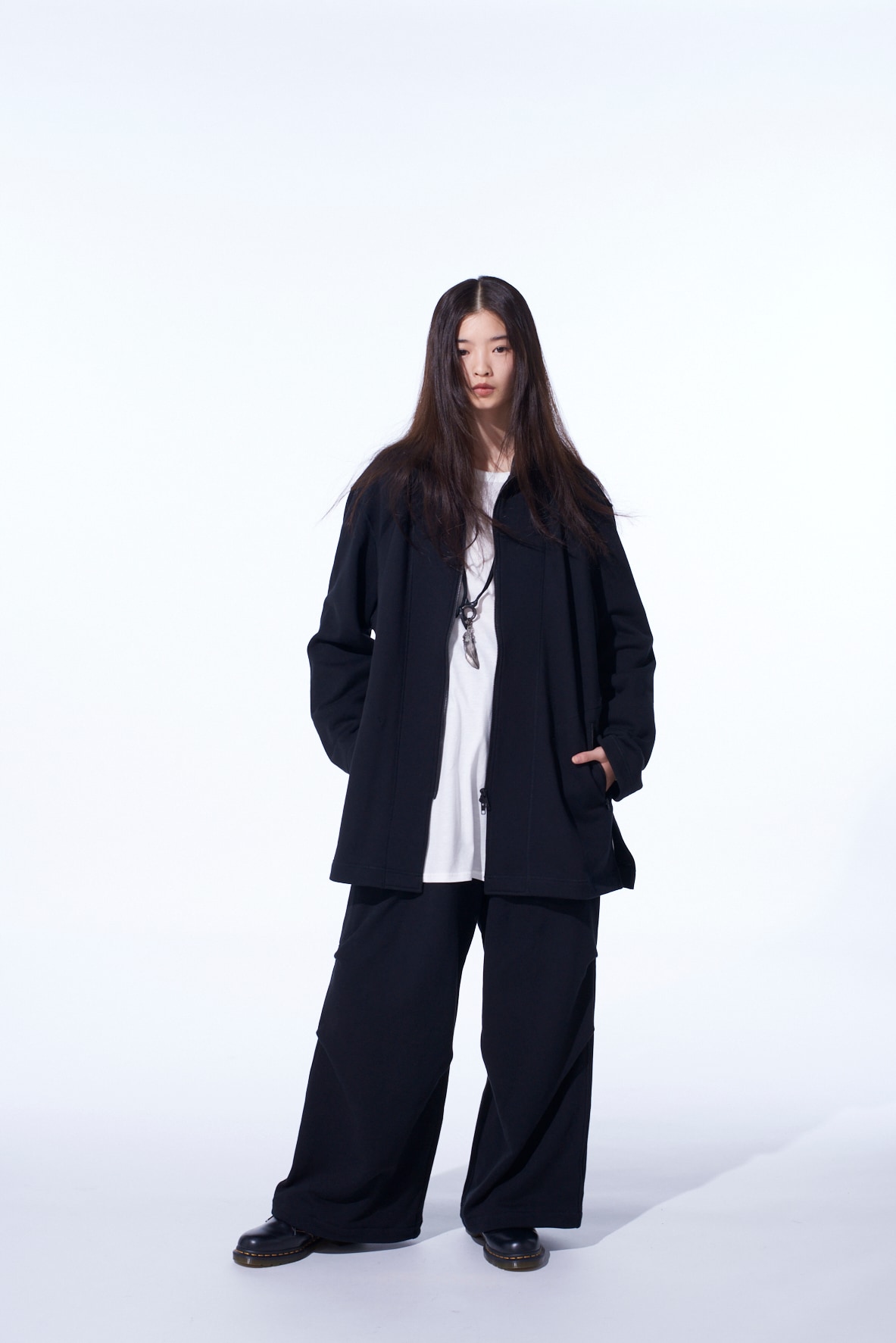 FRENCH TERRY TUCKED PANTS