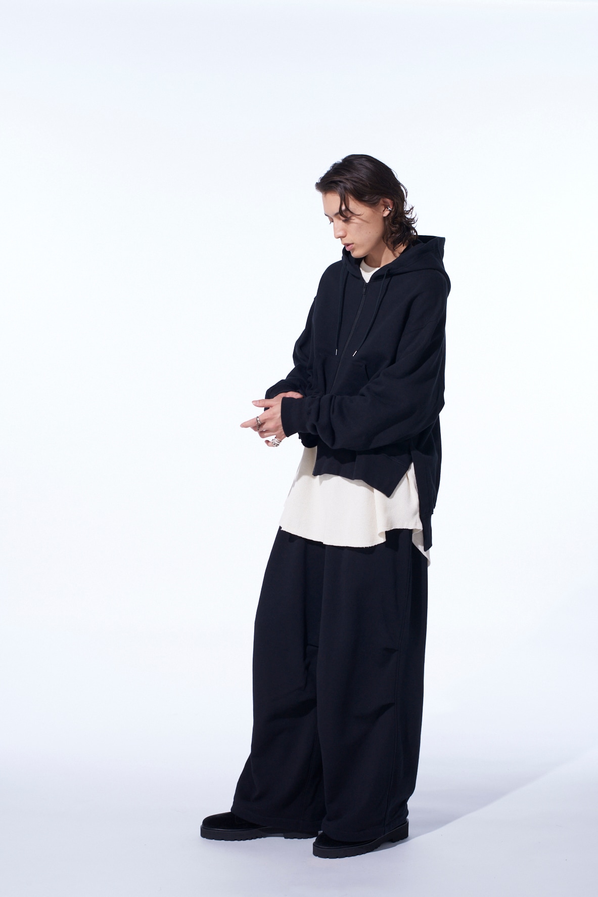 FRENCH TERRY TUCKED PANTS
