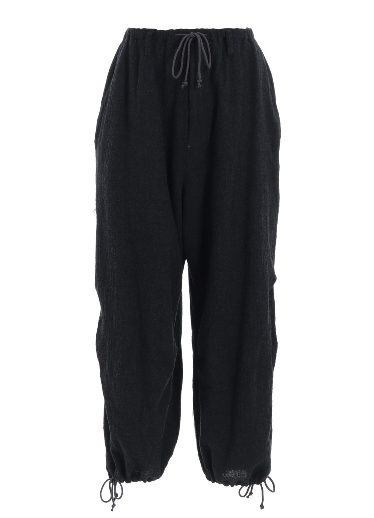 WOOL GAUZE KNEE TUCK PANTS
