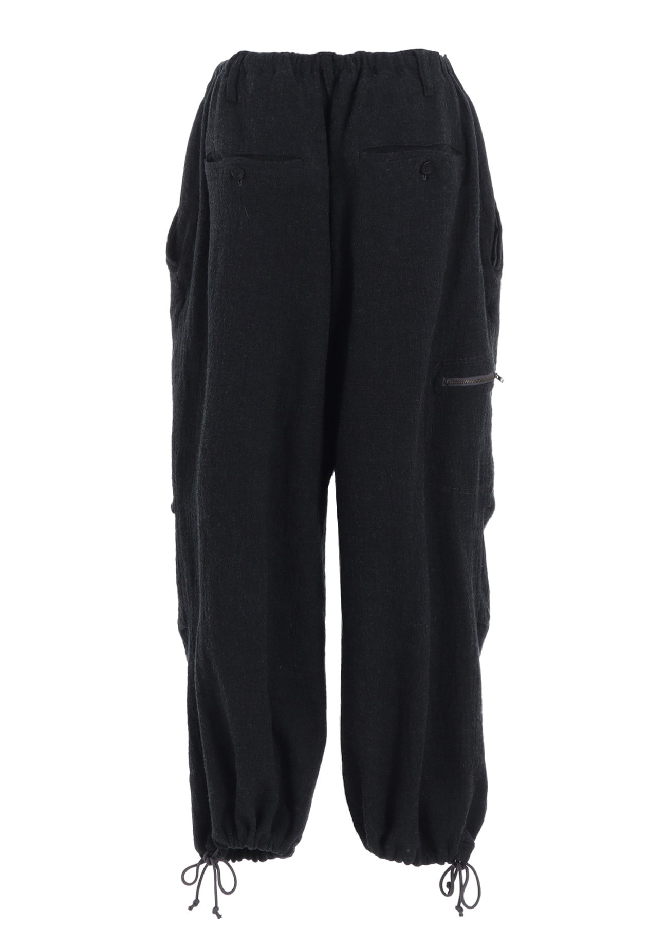 WOOL GAUZE KNEE TUCK PANTS