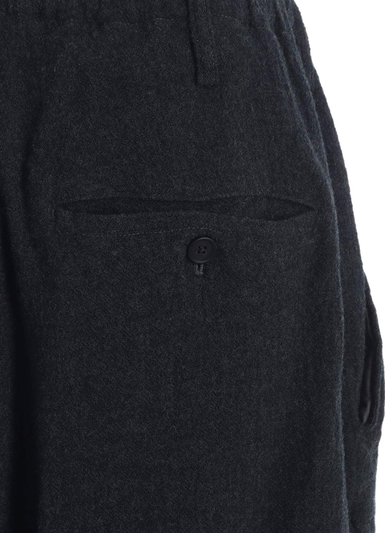 WOOL GAUZE KNEE TUCK PANTS