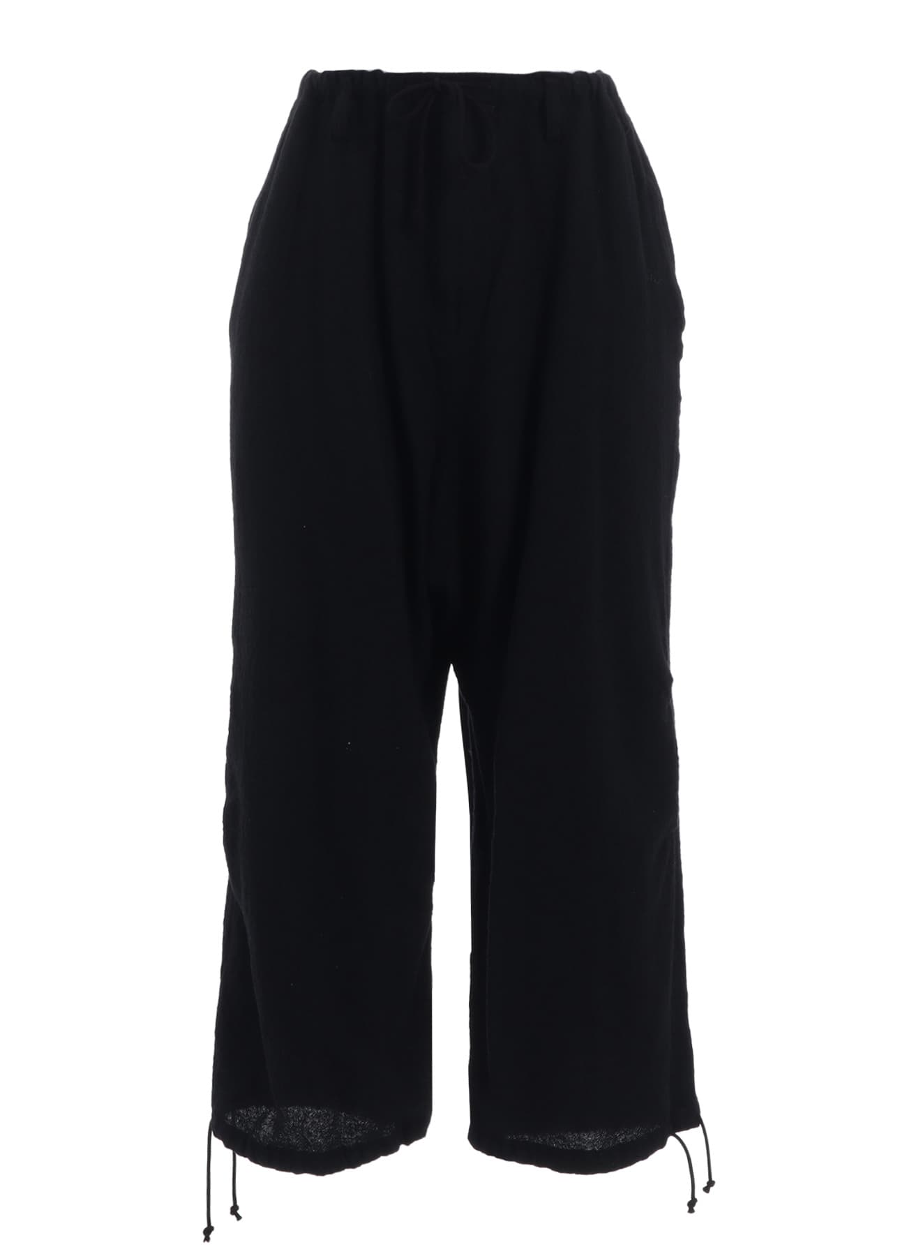 WOOL GAUZE KNEE TUCK PANTS