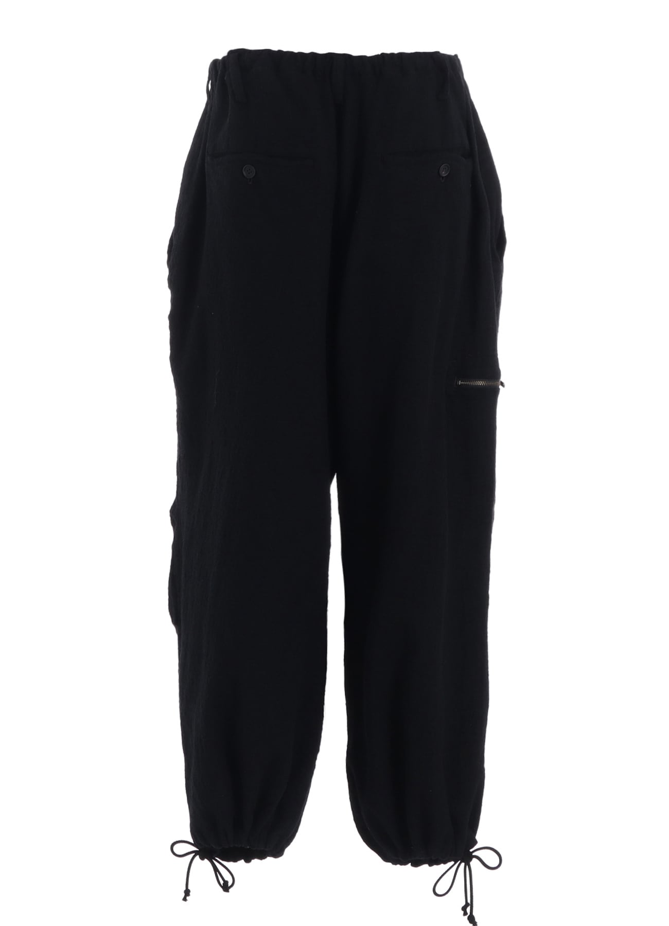 WOOL GAUZE KNEE TUCK PANTS
