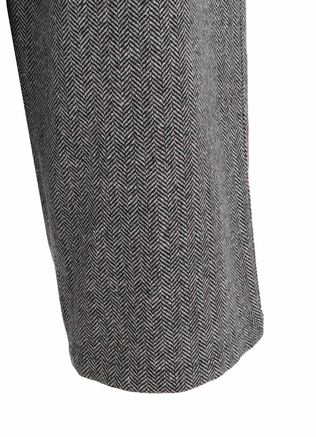 HERRINGBONE TWEED WAIST-STRING WIDE PANTS