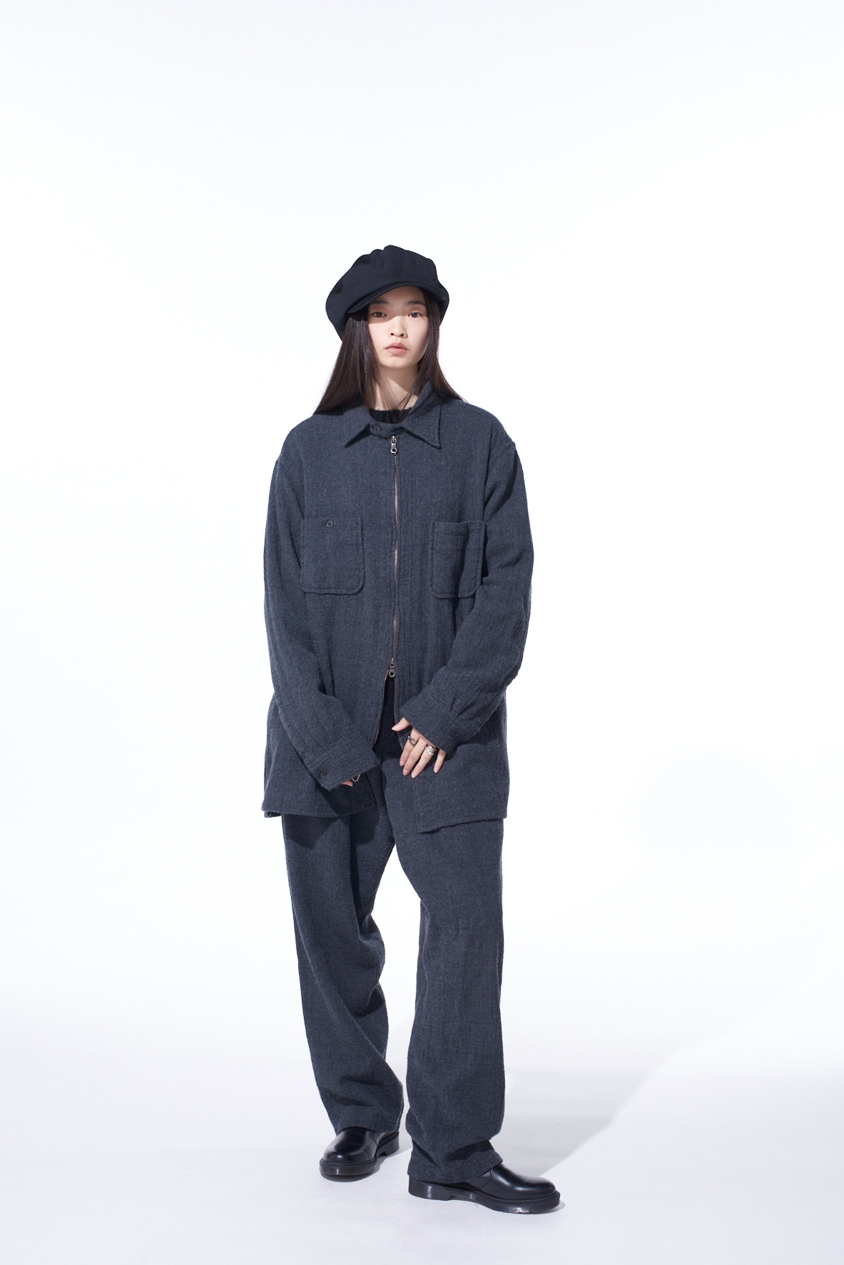 WOOL GAUZE ELASTIC PANTS