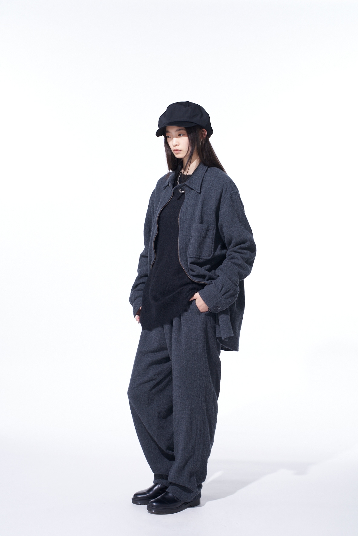 WOOL GAUZE ELASTIC PANTS