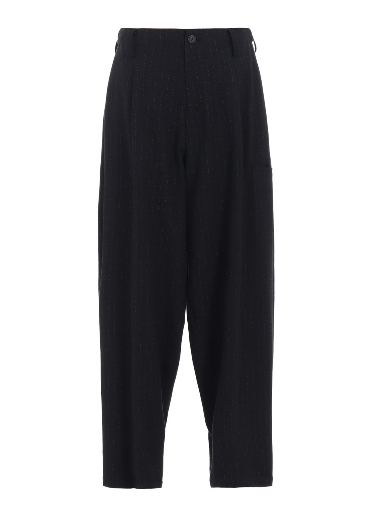 STRIPED SILK ANGORA WOOL TAPERED PANTS
