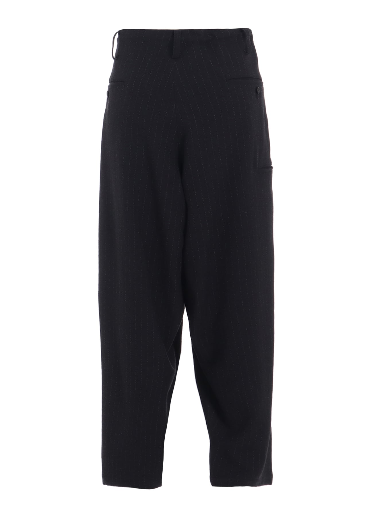 STRIPED SILK ANGORA WOOL TAPERED PANTS