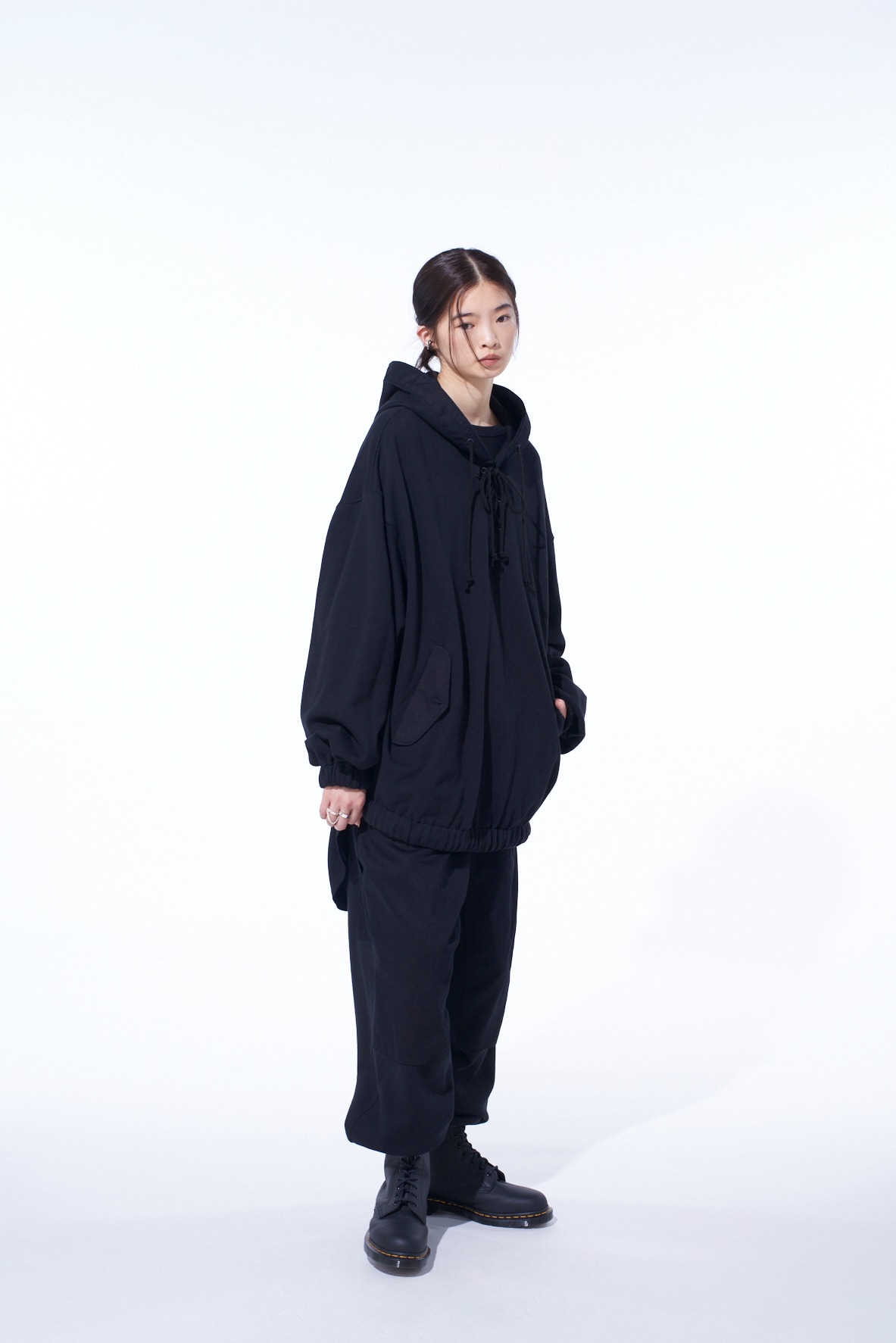 TWILL TERRY MIX DOUBLE-KNEE SWEATPANTS