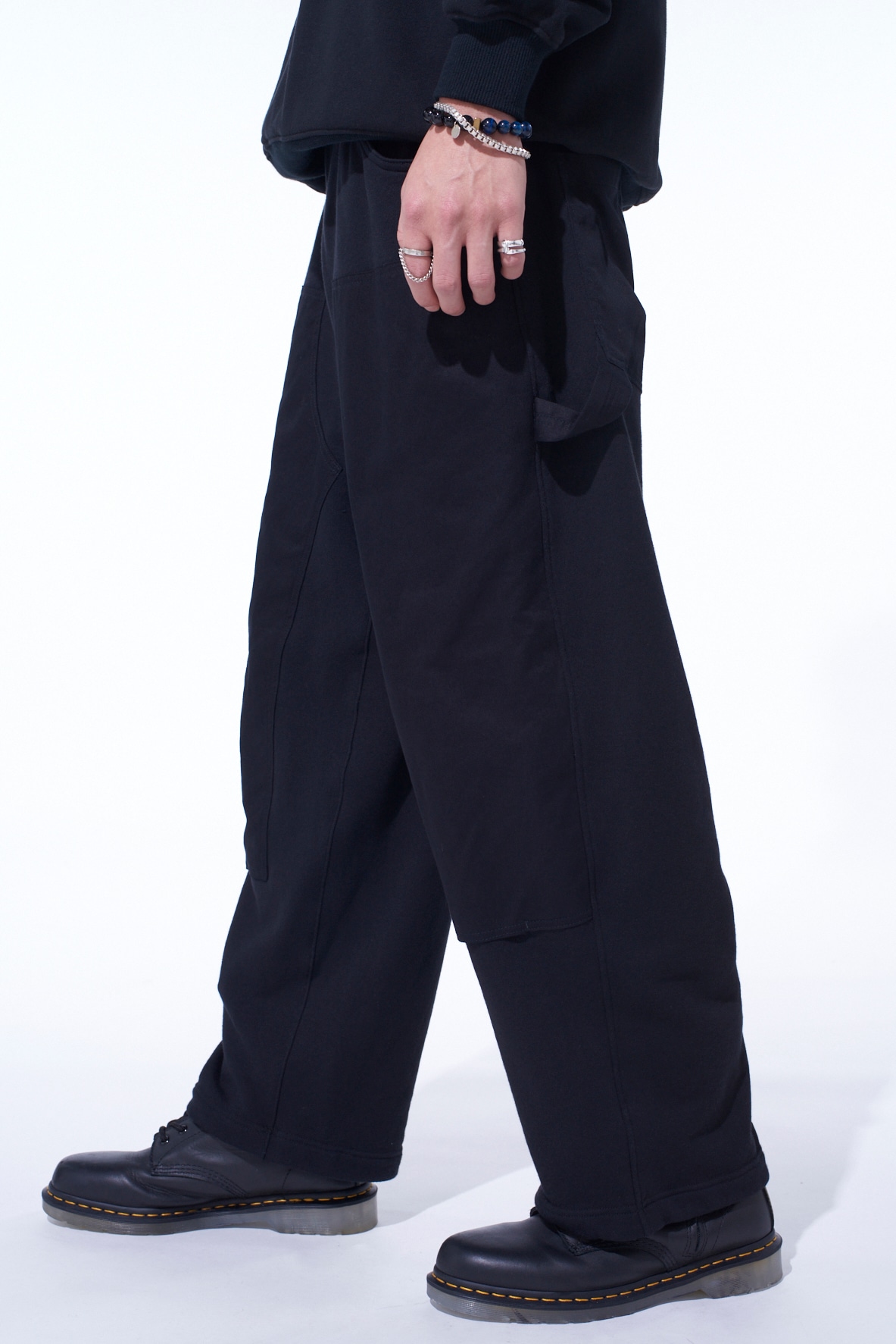 TWILL TERRY MIX DOUBLE-KNEE SWEATPANTS