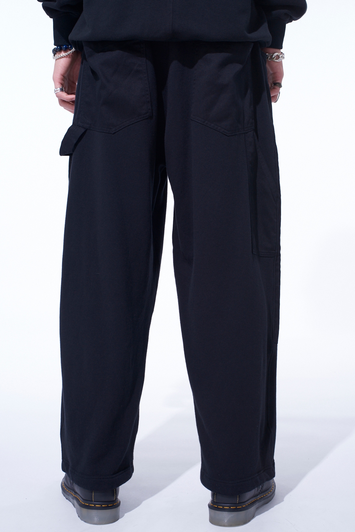 TWILL TERRY MIX DOUBLE-KNEE SWEATPANTS