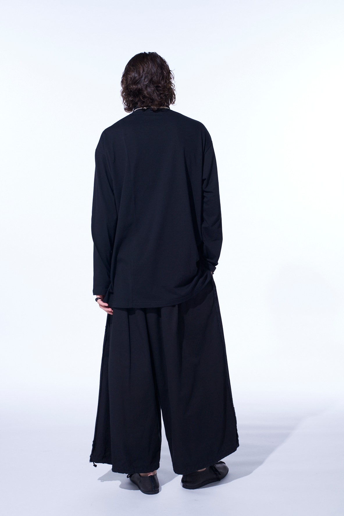 30/COTTON JERSEY LAYERED FRONT TURTLENECK LONG T-SHIRT