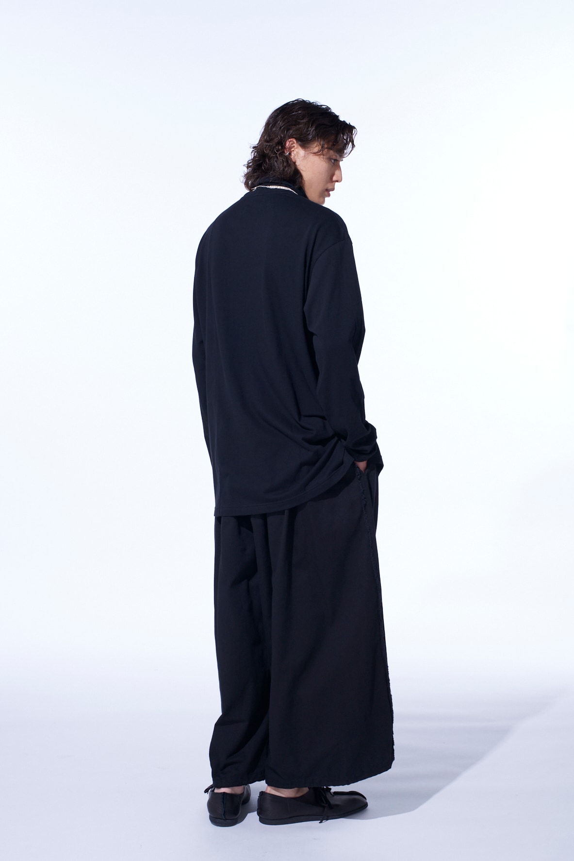 30/COTTON JERSEY LAYERED FRONT TURTLENECK LONG T-SHIRT