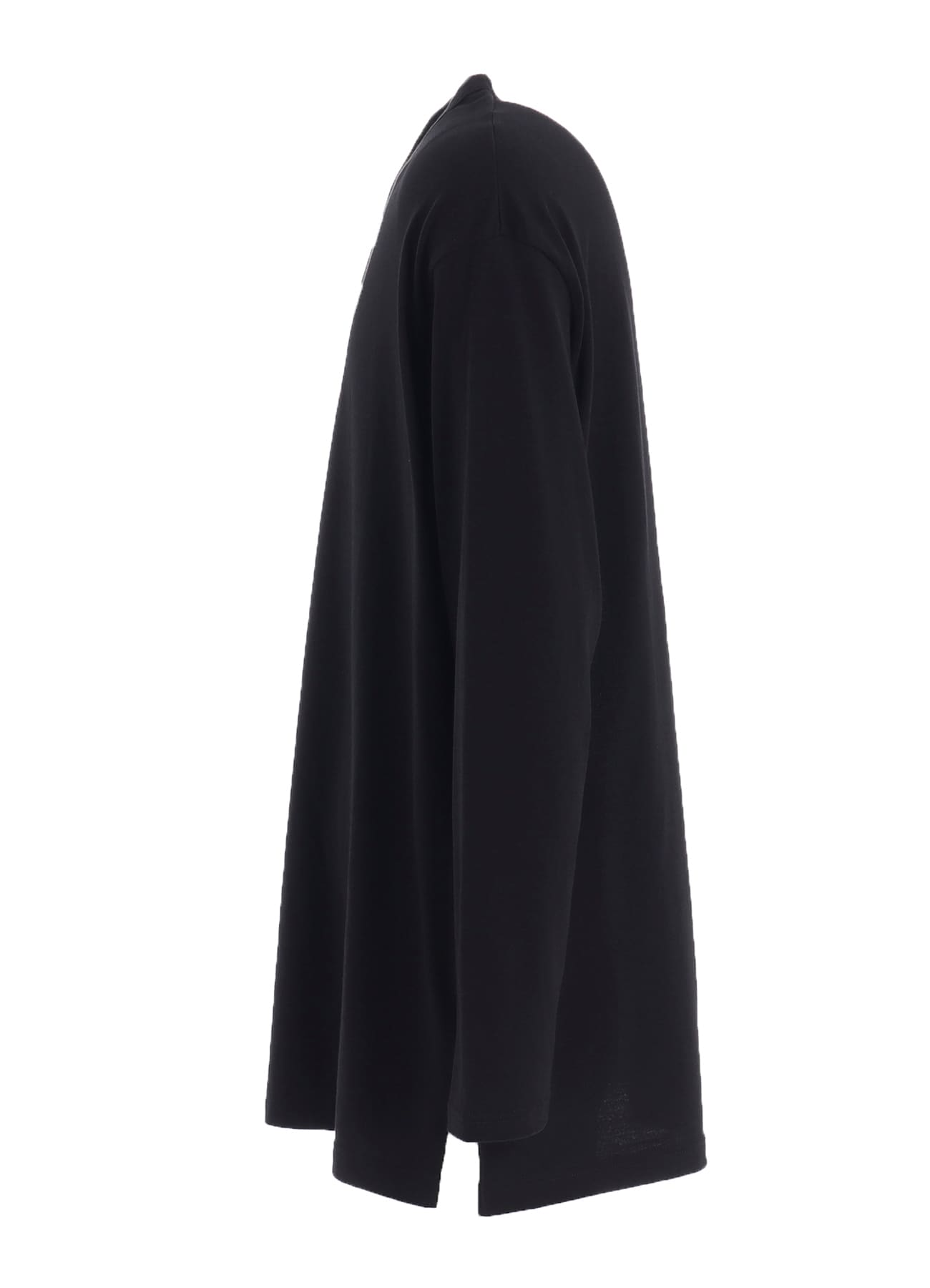COTTON JERSEY FABRIC SWITCH L/S DRAPED T-SHIRT