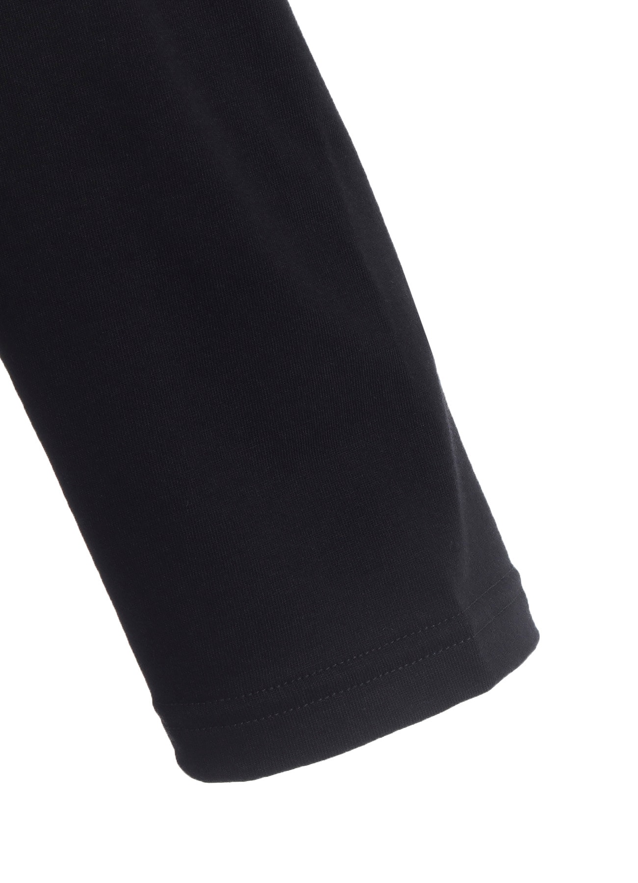 COTTON JERSEY FABRIC SWITCH L/S DRAPED T-SHIRT