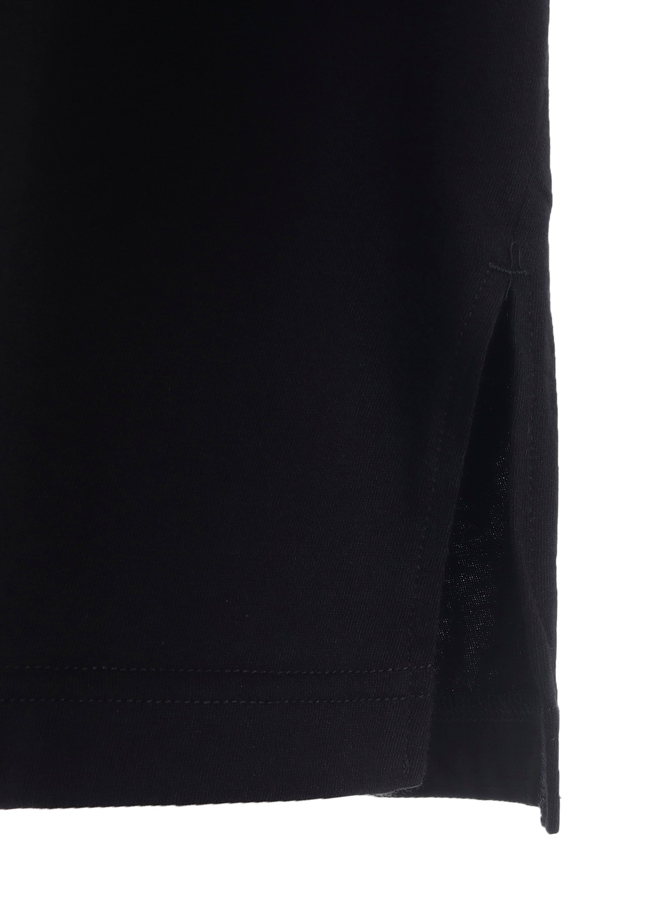 COTTON JERSEY FABRIC SWITCH L/S DRAPED T-SHIRT