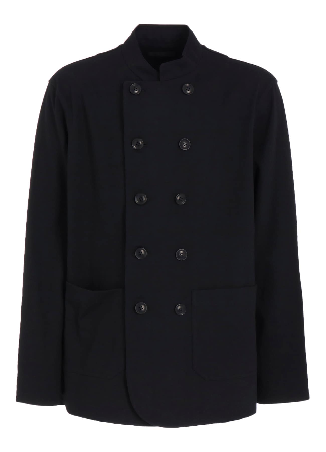 COTTON JERSEY STAND COLLAR DOUBLE JACKET