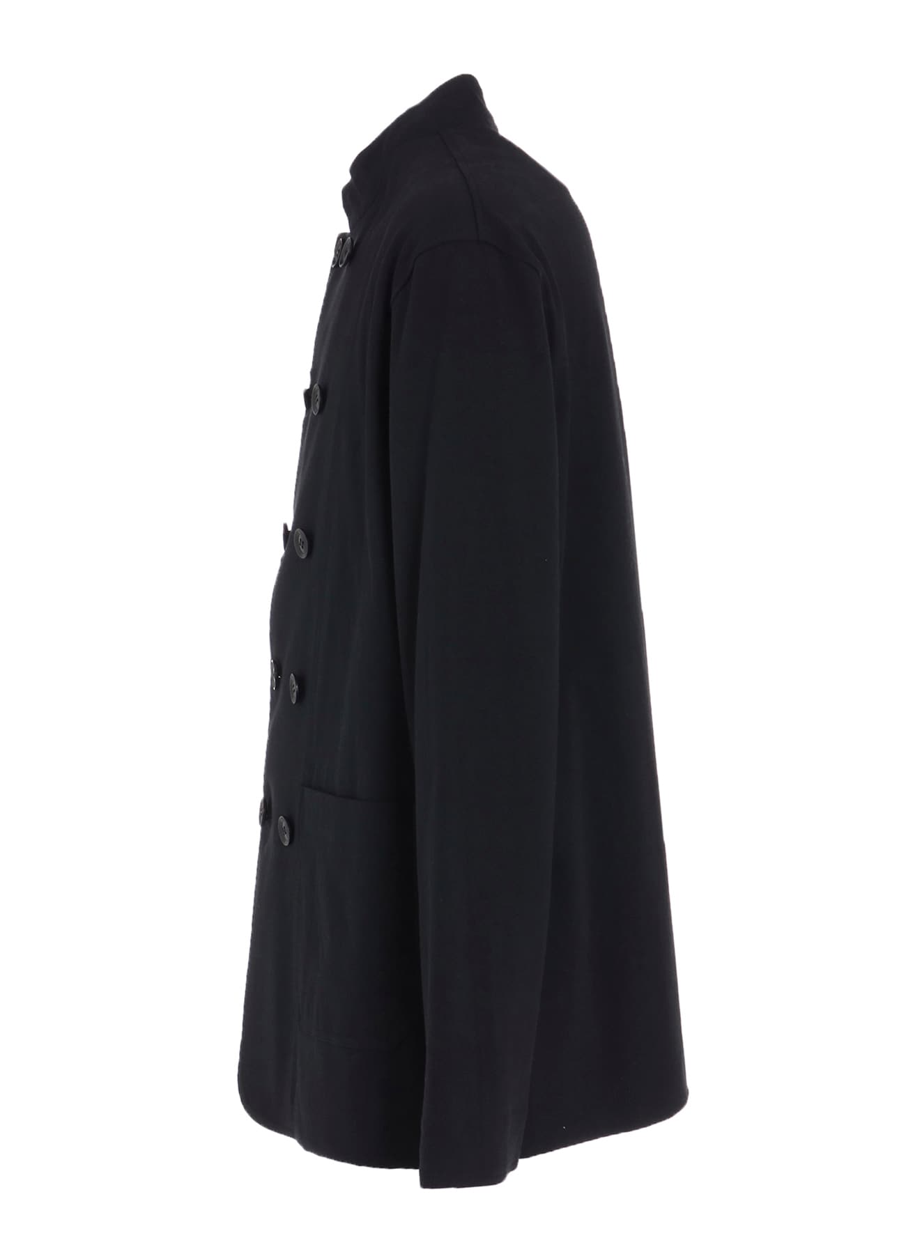 COTTON JERSEY STAND COLLAR DOUBLE JACKET