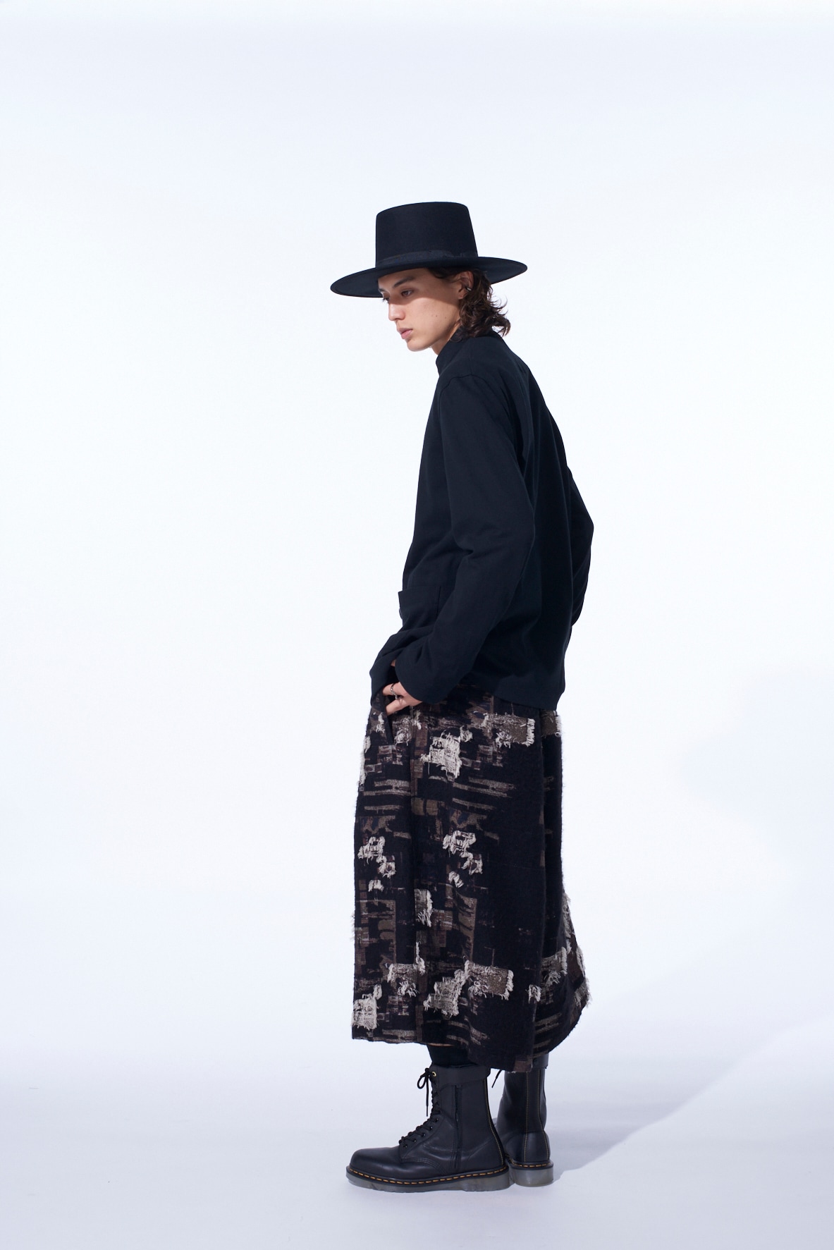COTTON JERSEY STAND COLLAR DOUBLE JACKET