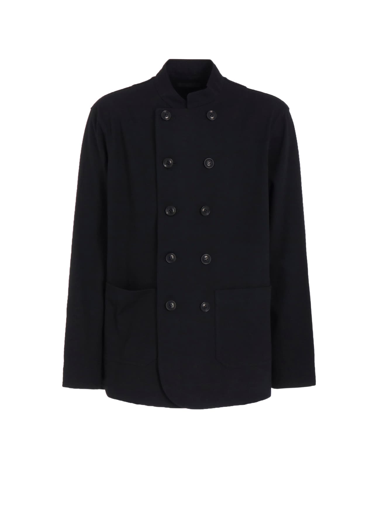 COTTON JERSEY STAND COLLAR DOUBLE JACKET