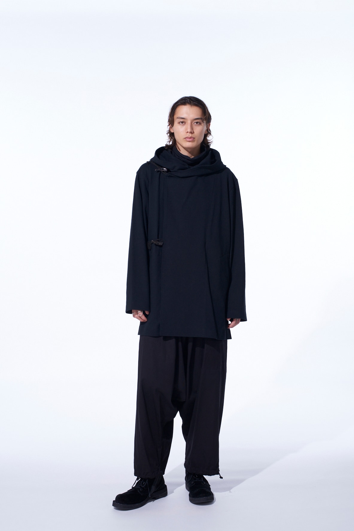COTTON JERSEY TOGGLE DOUBLE ROBE