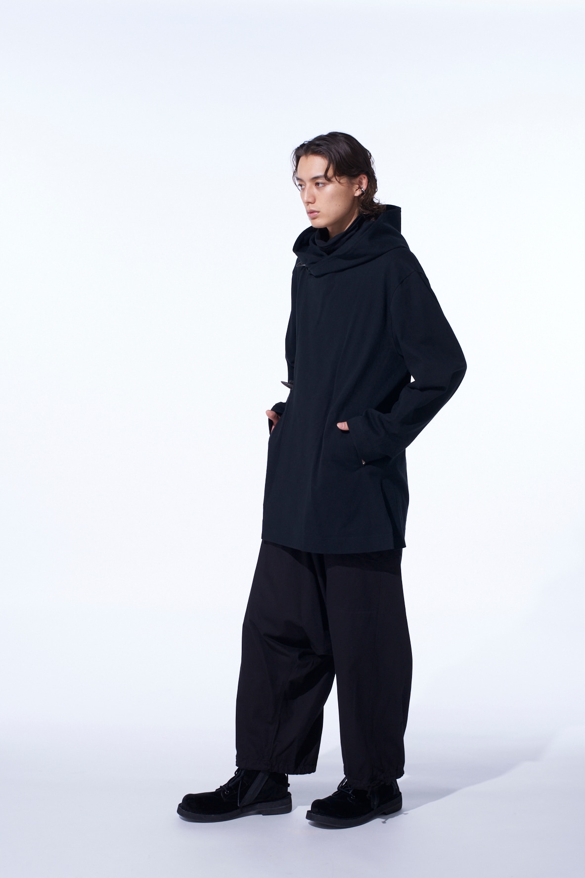 COTTON JERSEY TOGGLE DOUBLE ROBE