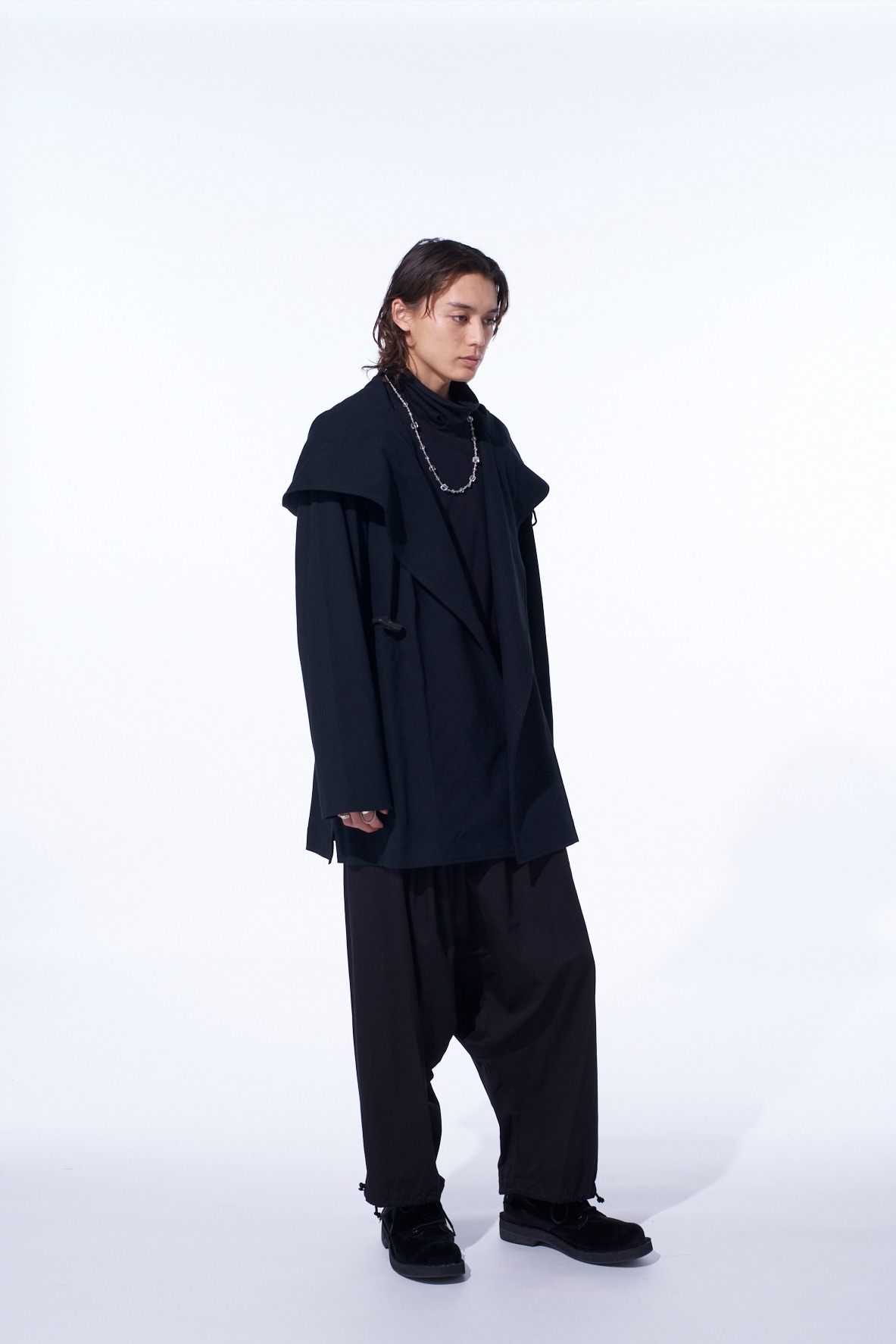 COTTON JERSEY TOGGLE DOUBLE ROBE