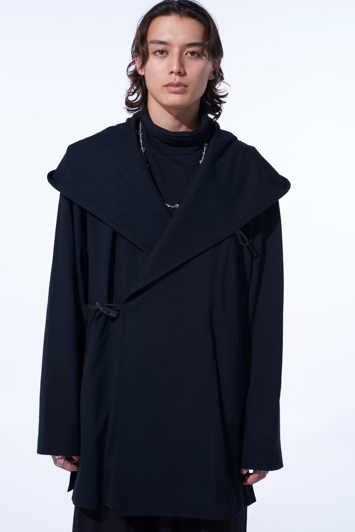 COTTON JERSEY TOGGLE DOUBLE ROBE