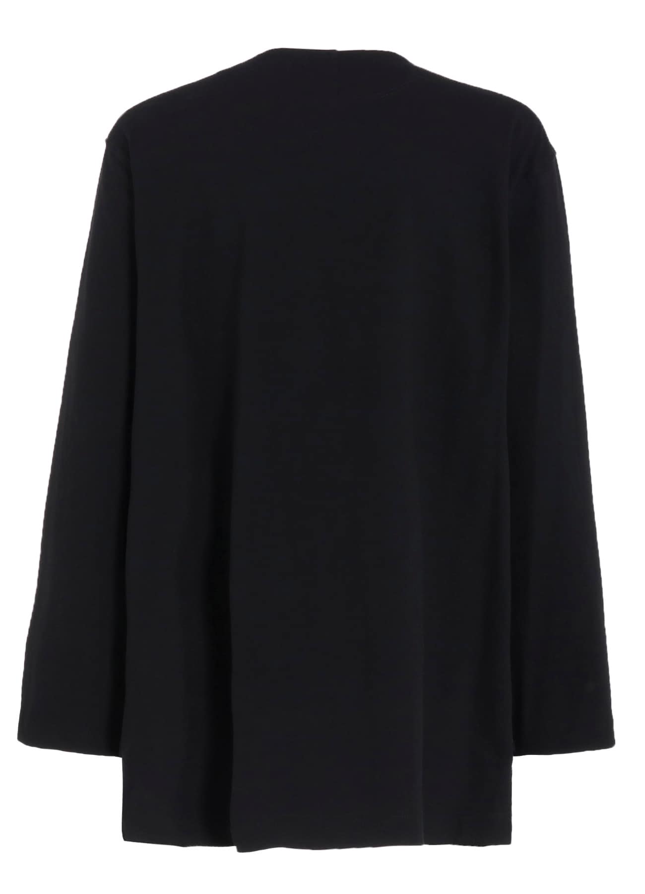 COTTON JERSEY NO-COLLAR LOOP CARDIGAN