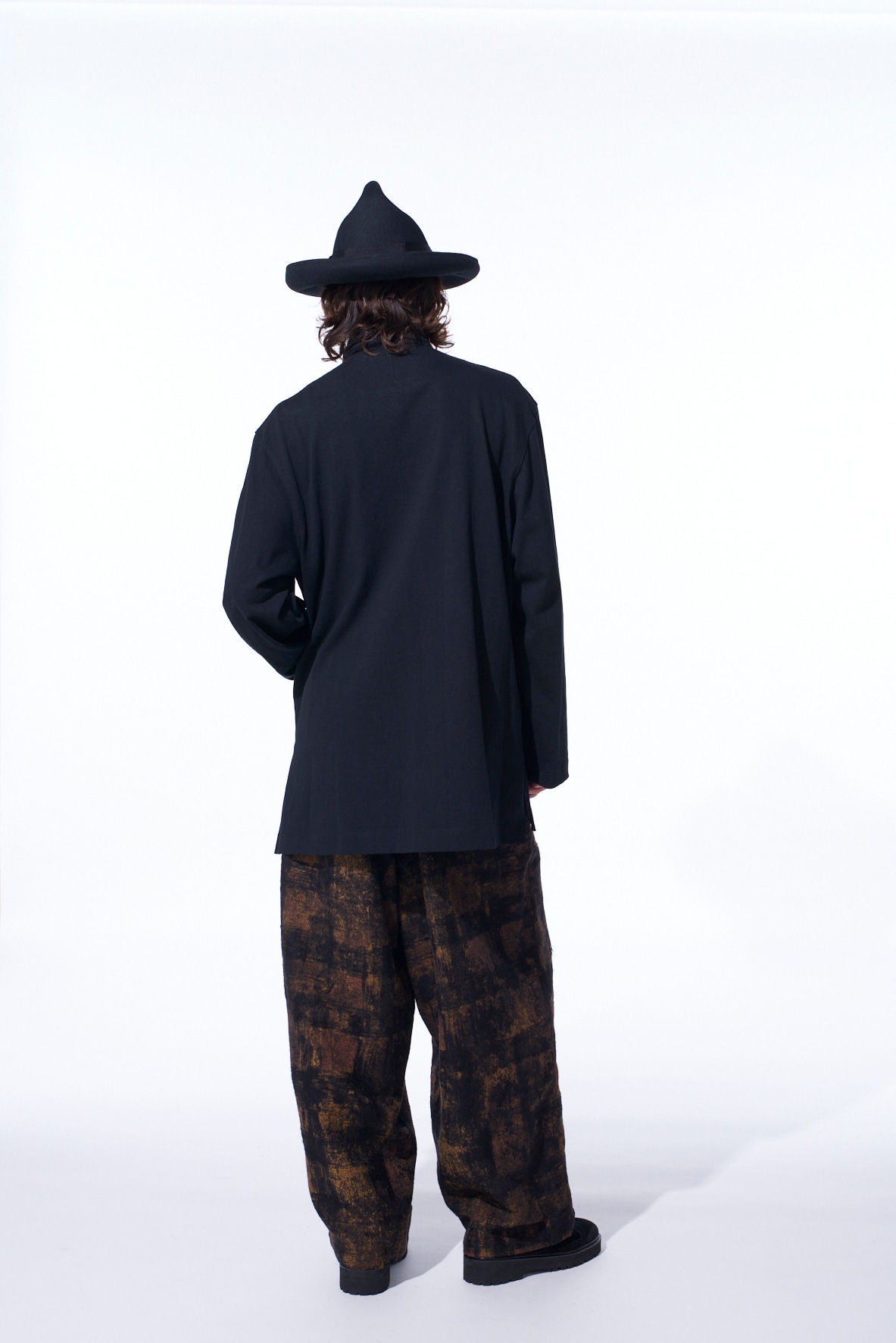 COTTON JERSEY NO-COLLAR LOOP CARDIGAN
