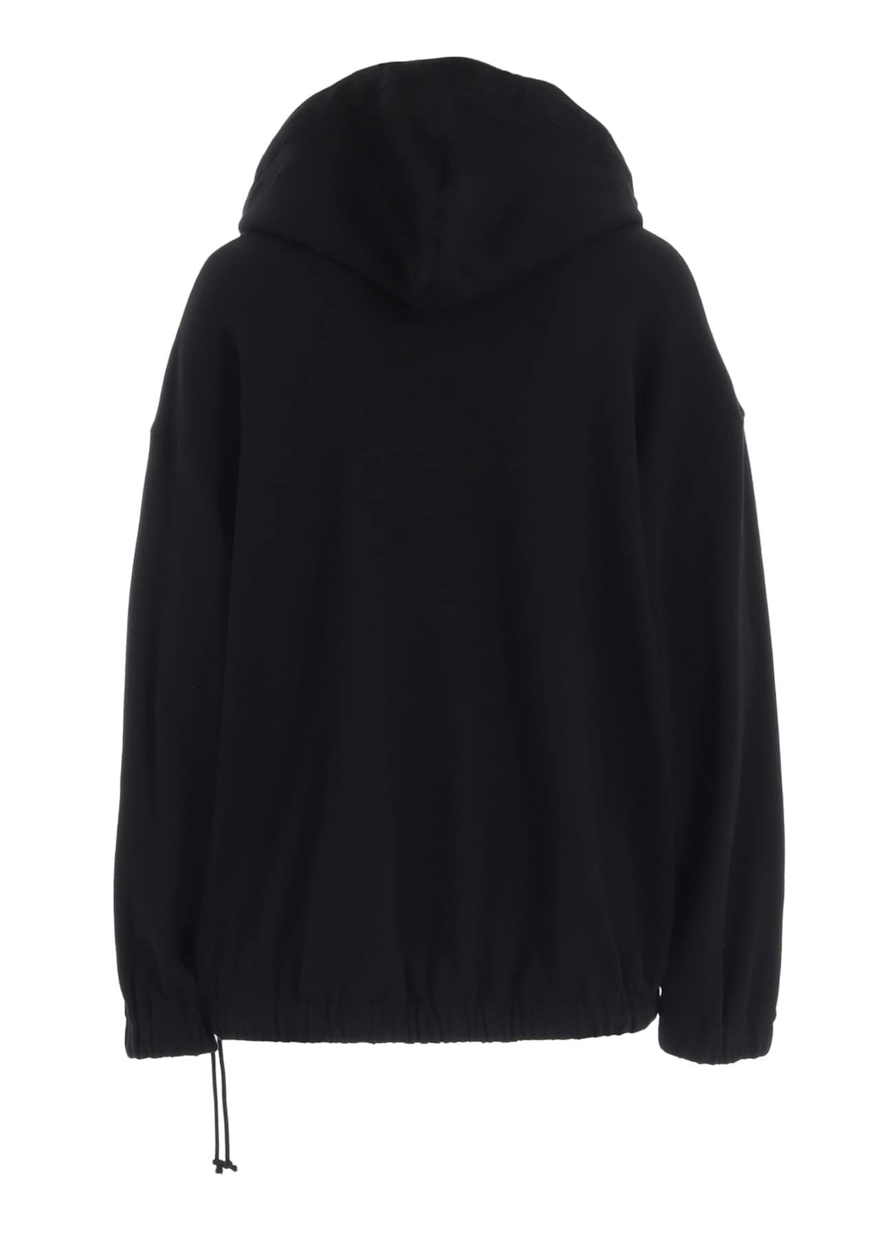 TWILL TERRY MIX OVERSIZED LACE-UP HOODIE
