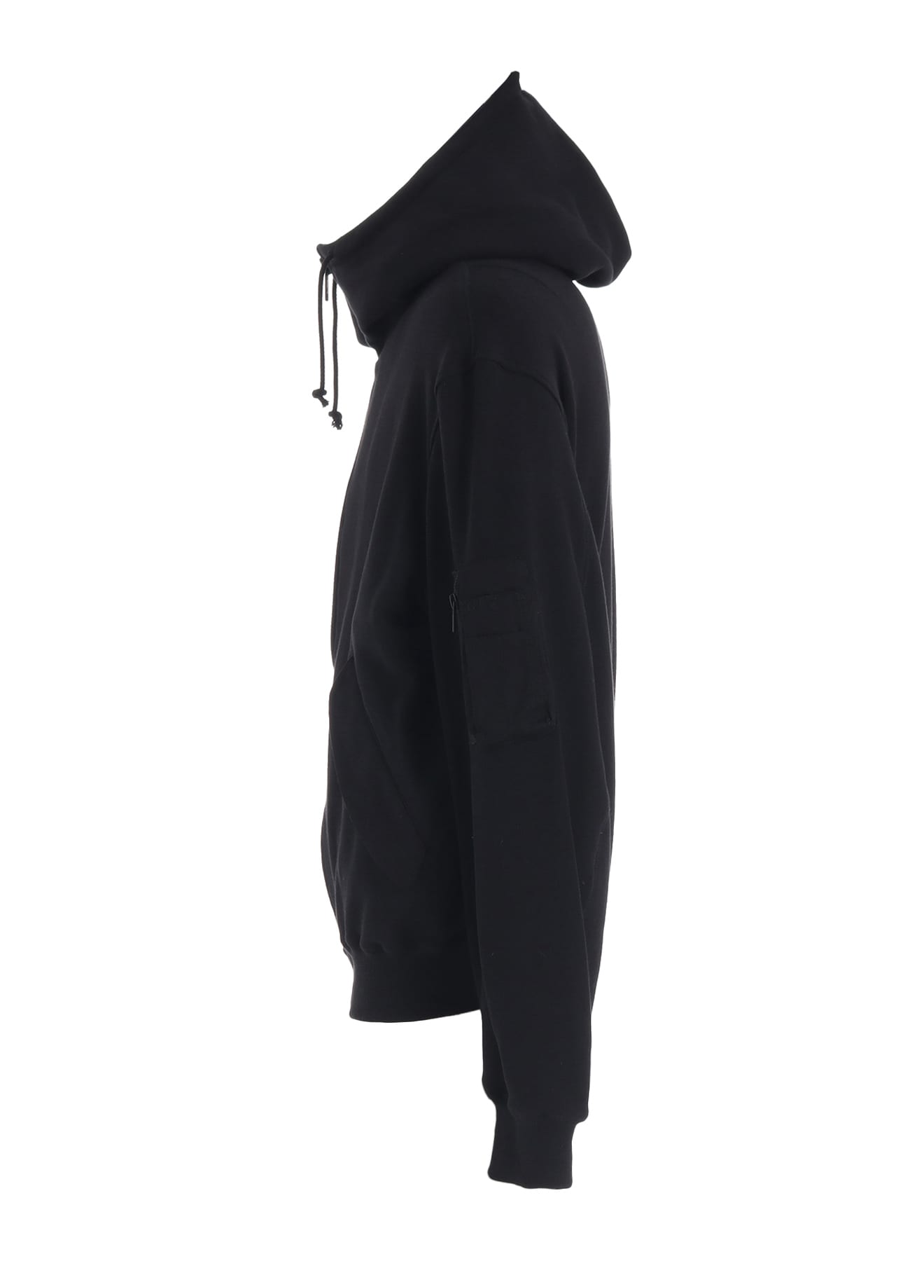 TWILL TERRY MIX ZIP-UP HOODIE WITH UTILITY SLEEVE POCKET