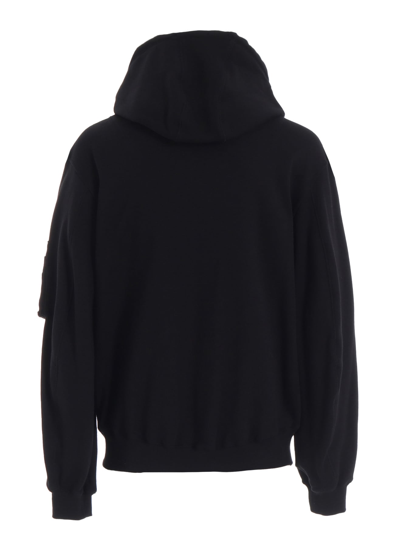 TWILL TERRY MIX ZIP-UP HOODIE WITH UTILITY SLEEVE POCKET