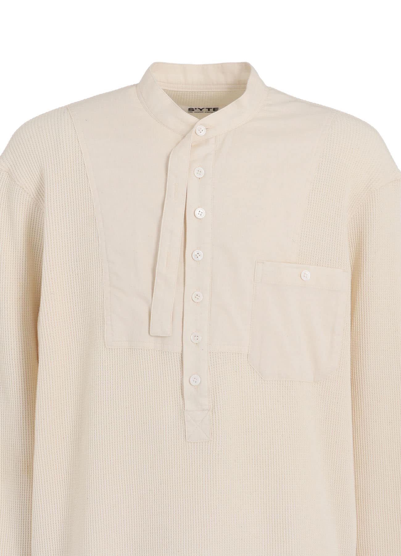 16/THERMAL WAFFLE COMBINATON STAND COLLAR T-SHIRT