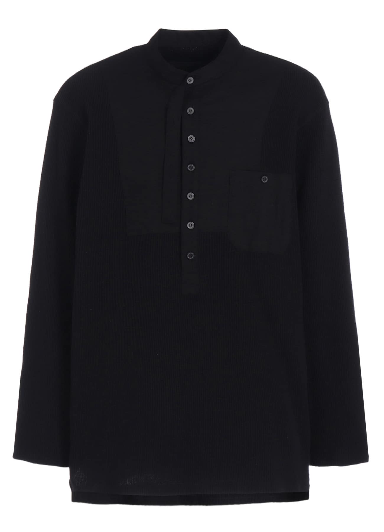 16/THERMAL WAFFLE COMBINATON STAND COLLAR T-SHIRT