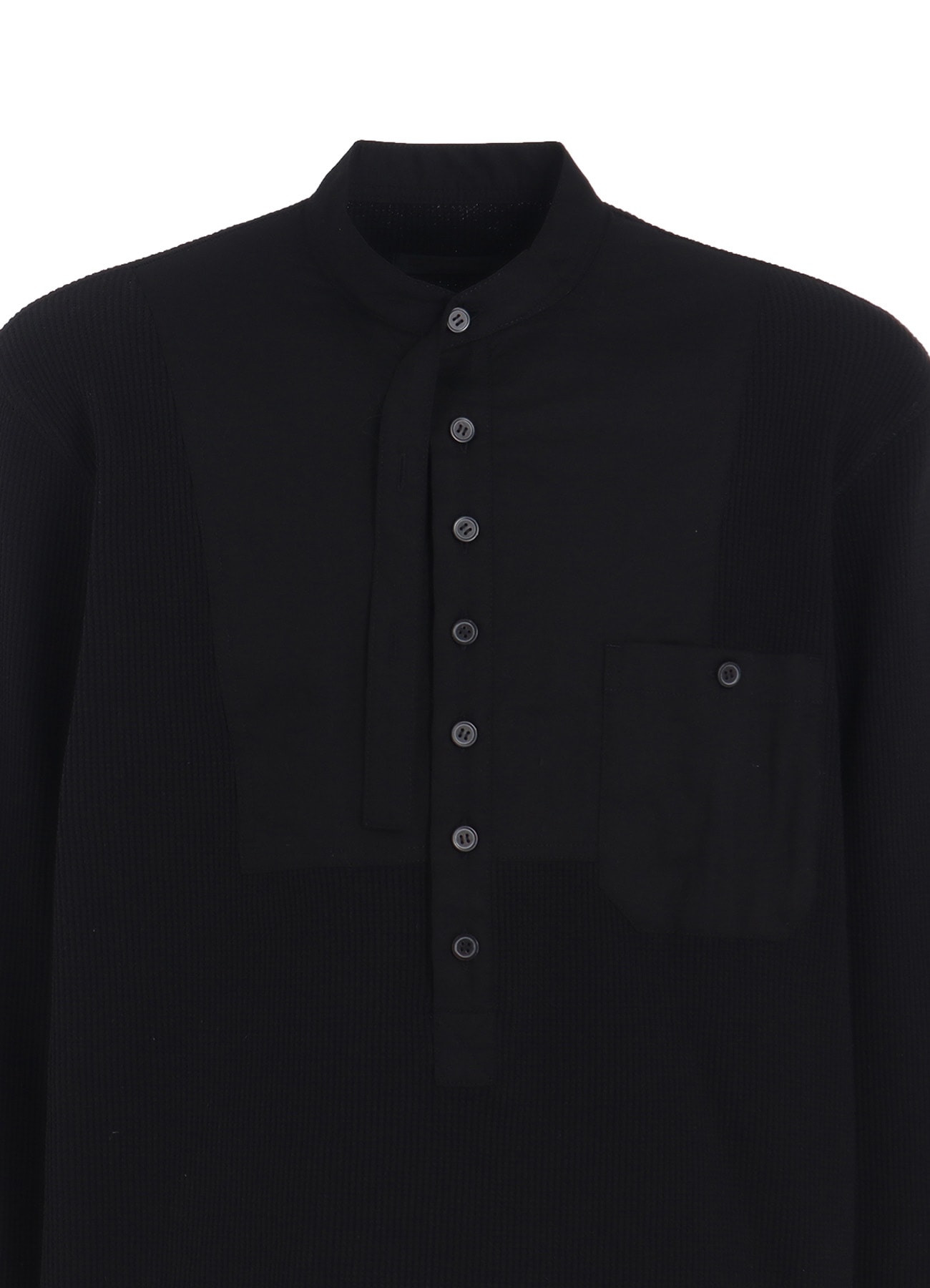 16/THERMAL WAFFLE COMBINATON STAND COLLAR T-SHIRT