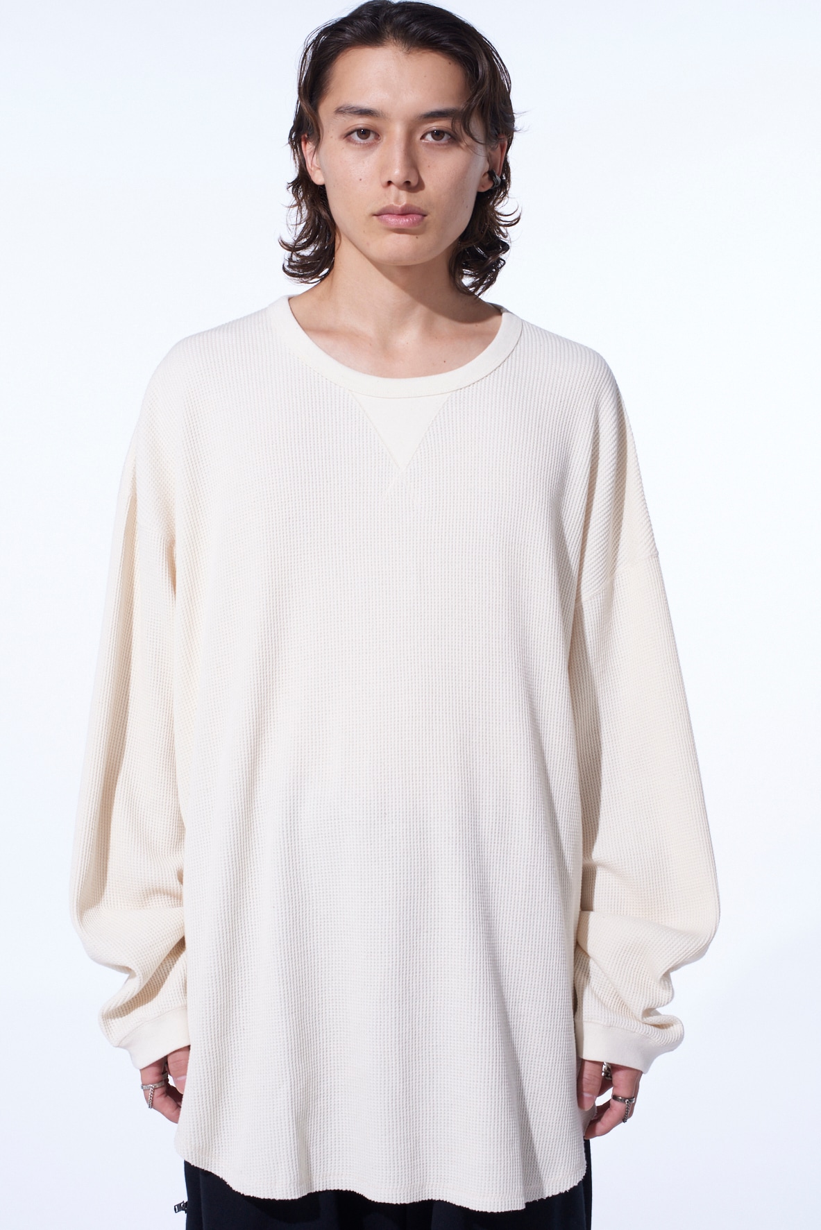 16/THERMAL WAFFLE GUSSET OVERSIZED T-SHIRT
