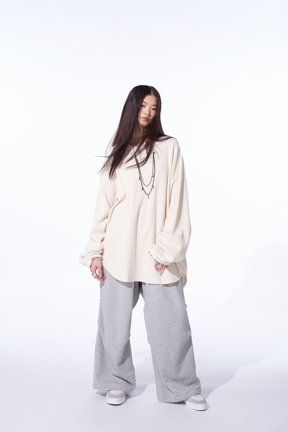16/THERMAL WAFFLE GUSSET OVERSIZED T-SHIRT