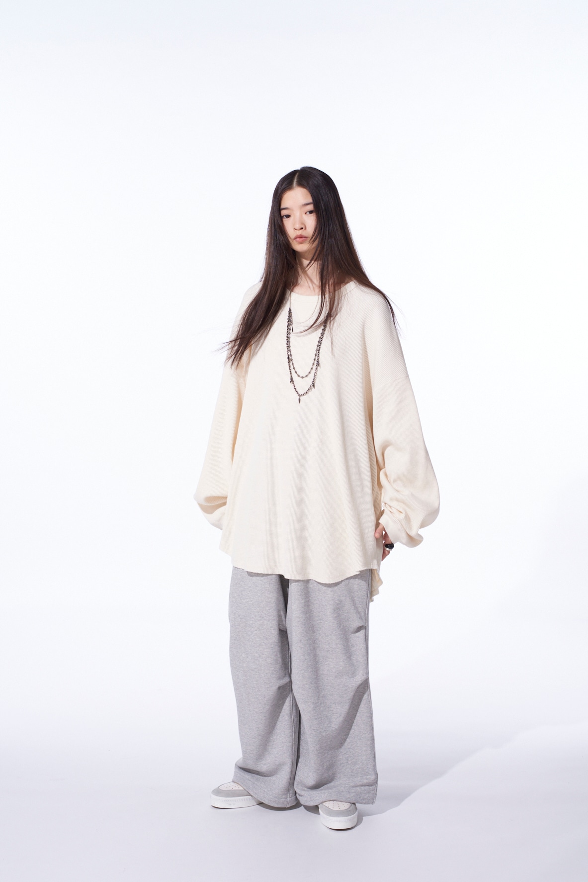 16/THERMAL WAFFLE GUSSET OVERSIZED T-SHIRT