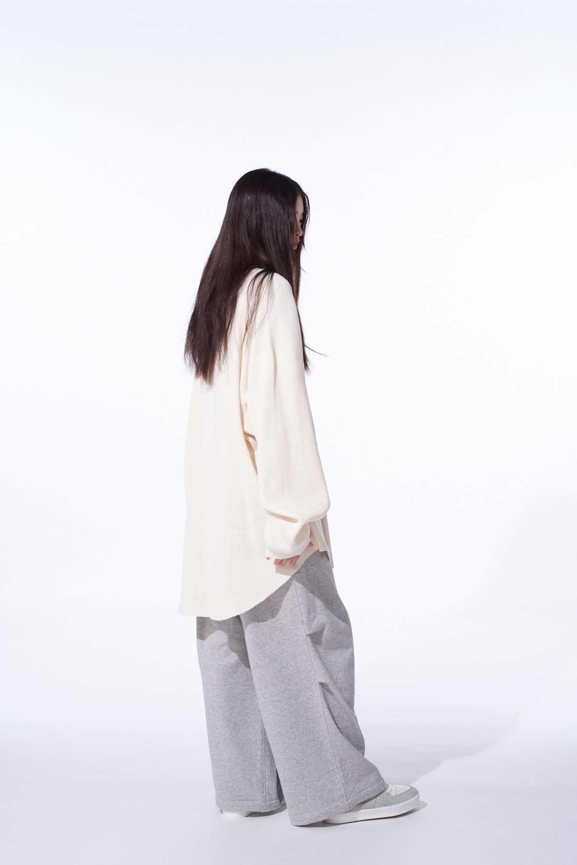 16/THERMAL WAFFLE GUSSET OVERSIZED T-SHIRT