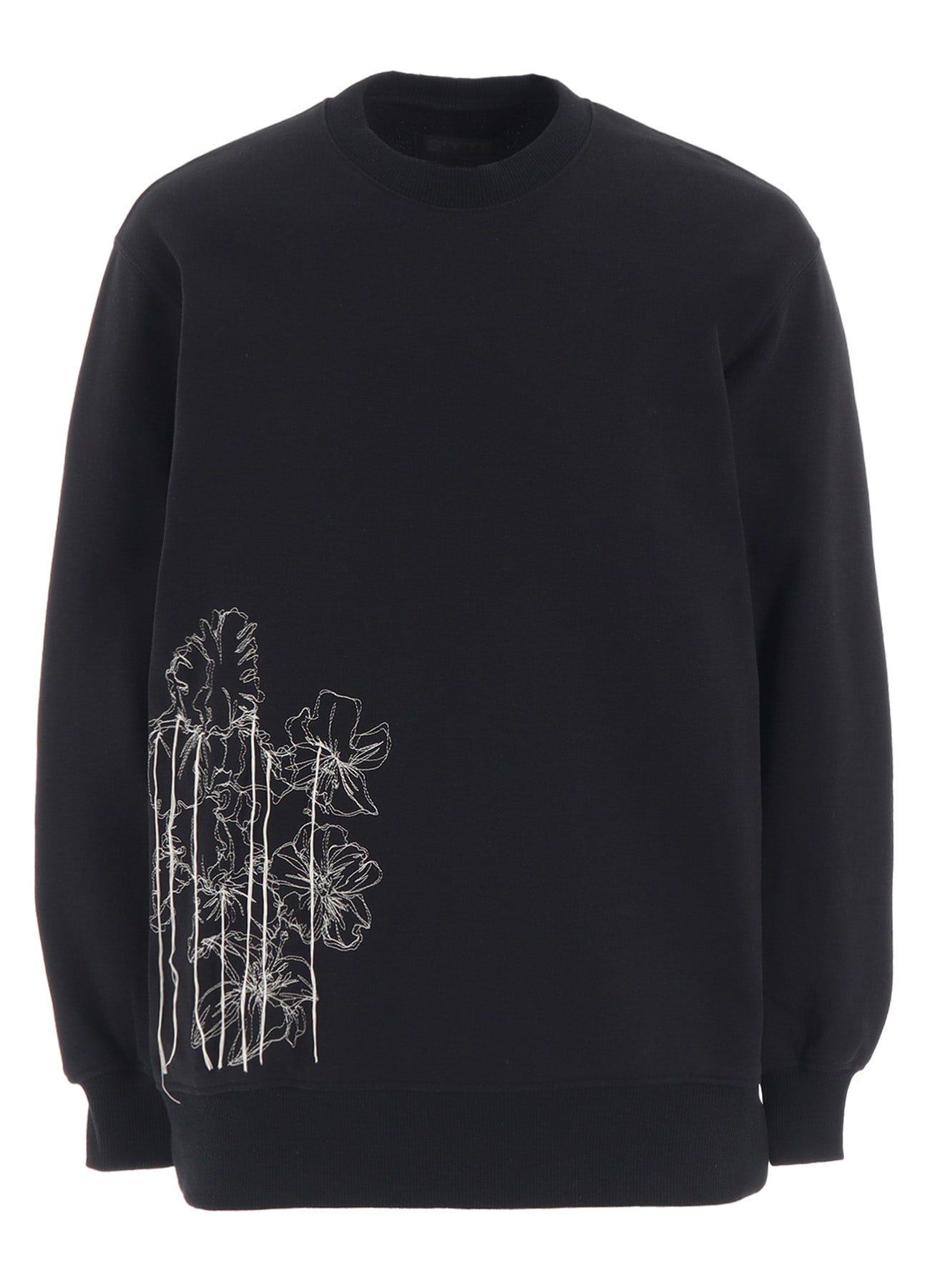 FRENCH TERRY FLOWER EMBROIDERY PULLOVER