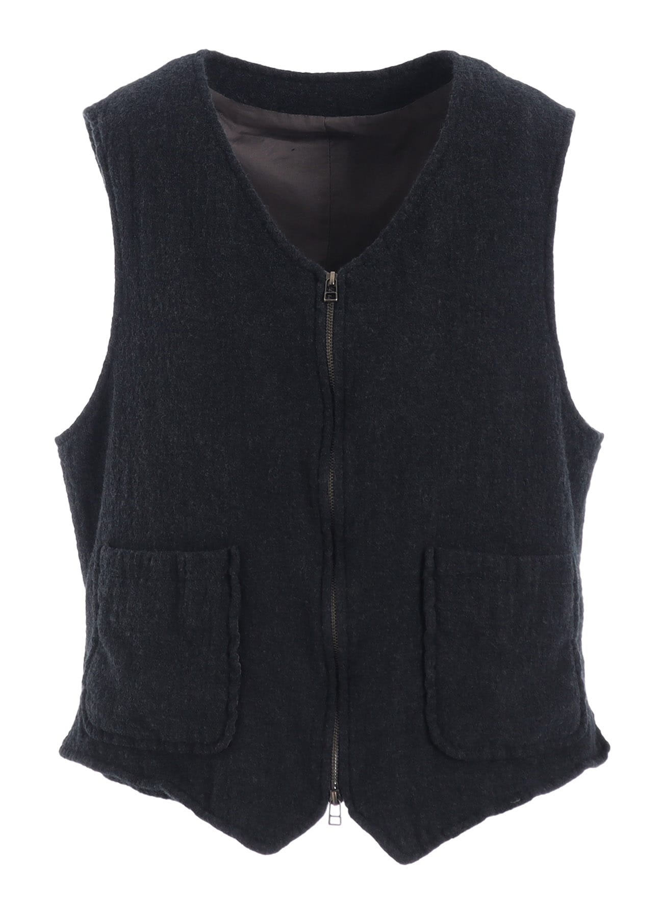 WOOL GAUZE ZIP UP VEST