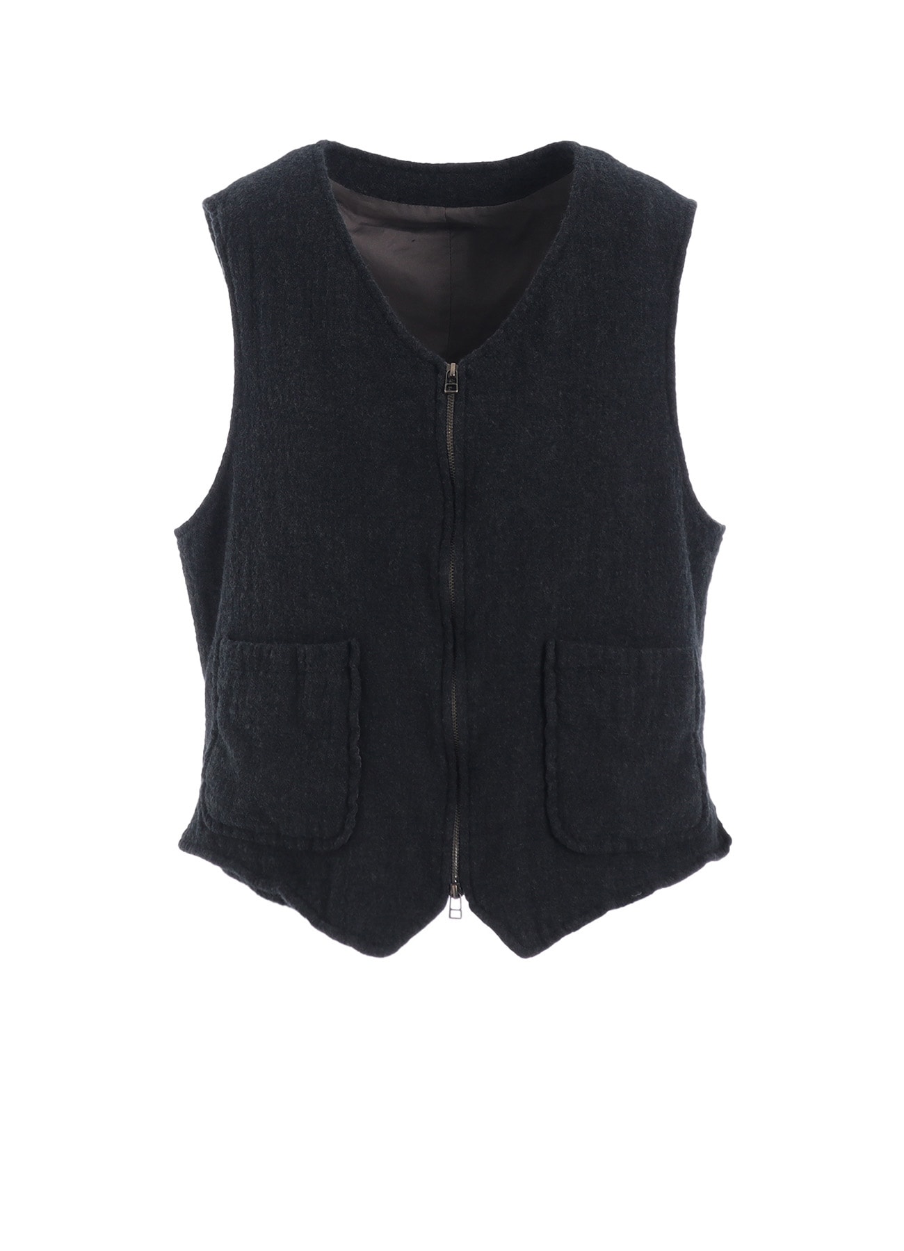 WOOL GAUZE ZIP UP VEST