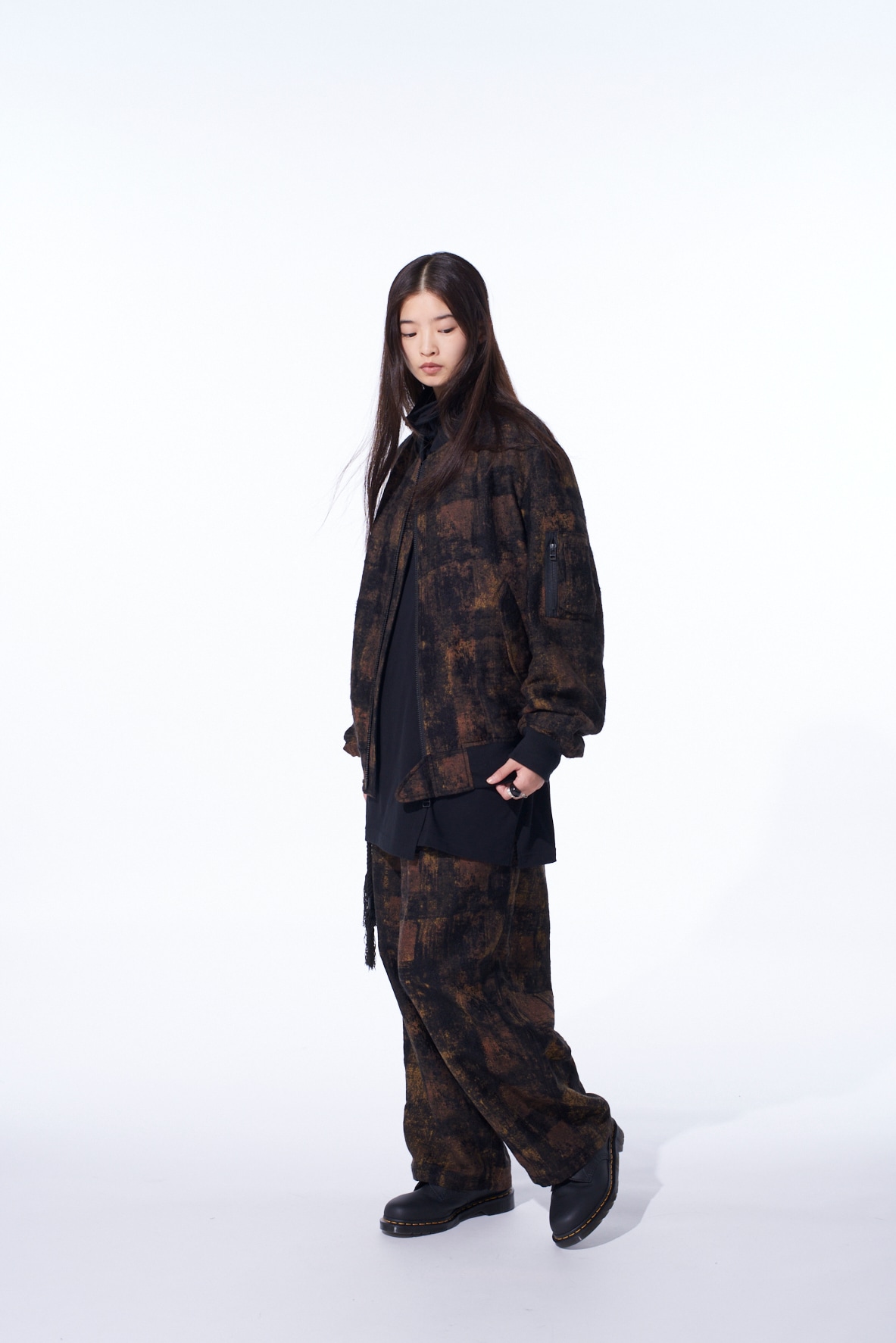 CHECK JACQUARD BOMBER JACKET